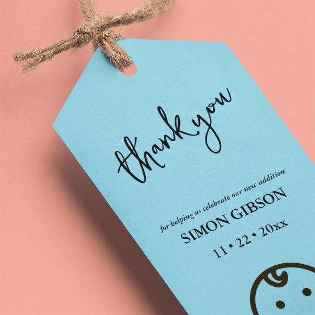 Whimsical Baby Boy Thank you Favour Tag (Whimsical Baby Boy Thank You Favor Tag)