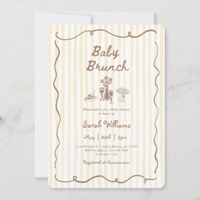 Whimsical Baby Brunch Baby Shower Girl Invitation (Front)