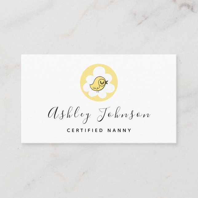 Whimsical Baby Chic Toddler Baby Care Services Business Card (Front)