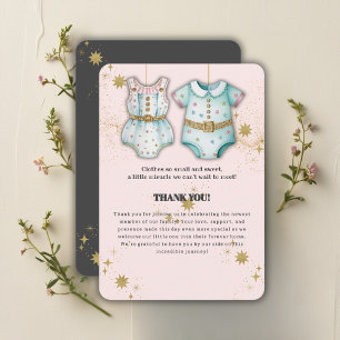 Whimsical Baby Clothes Gender Neutral Baby Shower Thank You Card