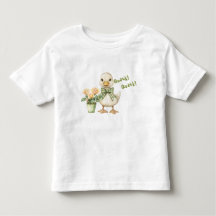 Whimsical Baby Duck Green Gingham Check Bow