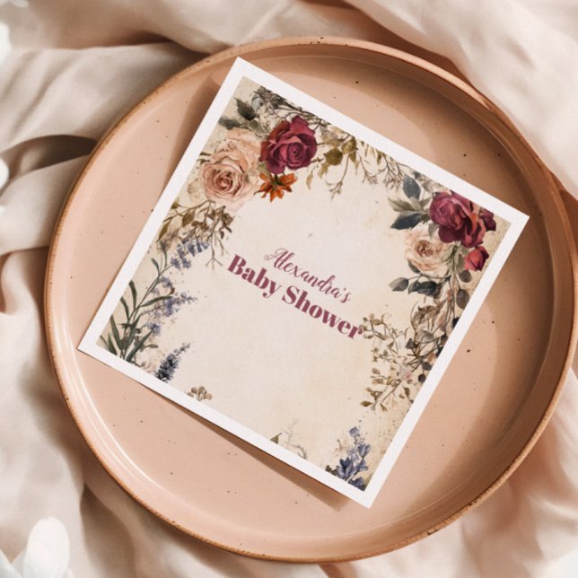 Whimsical Baby in Bloom Wildflower Napkin (Creator Uploaded)