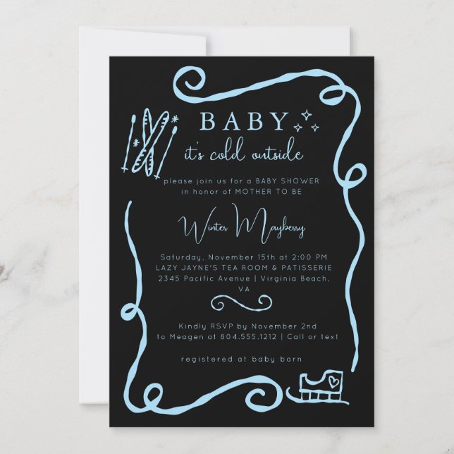 Whimsical Baby It's Cold Outside Baby Shower Invitation (Front)