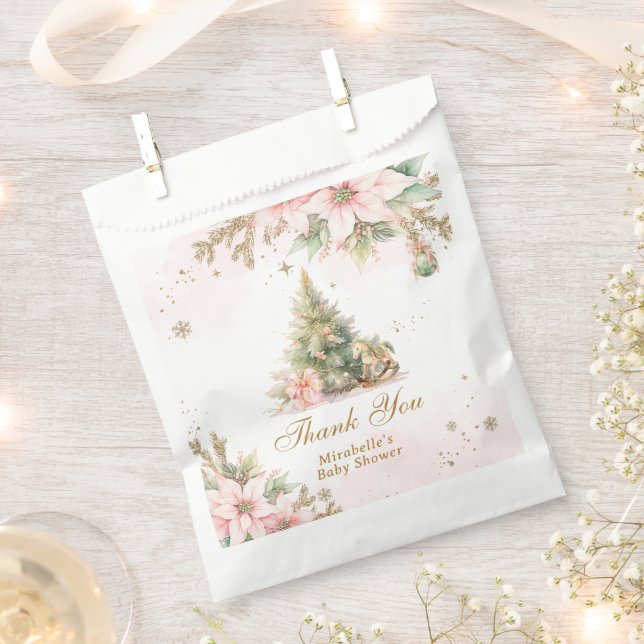 Whimsical Baby its cold outside pastel thank you Favour Bags (Clipped)