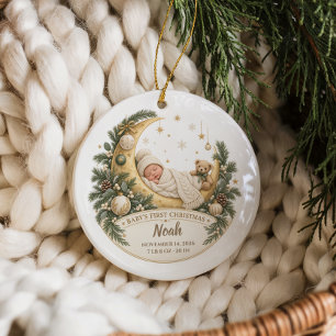 Whimsical Baby’s First Christmas Ceramic Tree Decoration