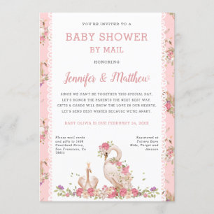Whimsical Baby Shower By Mail Fairy Tale Swans  Invitation