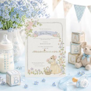 Whimsical Baby Shower Mice Baby Shower Invitation