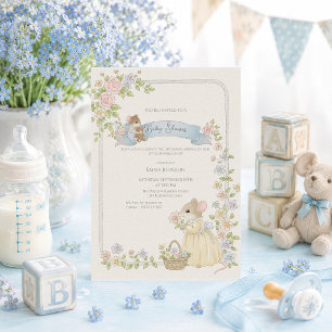 Whimsical Baby Shower Mice Invitation