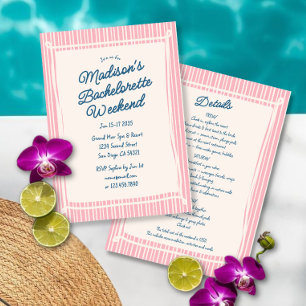 Whimsical Bachelorette Weekend Hand Drawn Doodle  Invitation