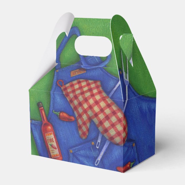 Whimsical Backyard BBQ Favour Box (Front Side)