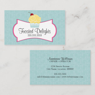 Whimsical Bakery Blue Business Card