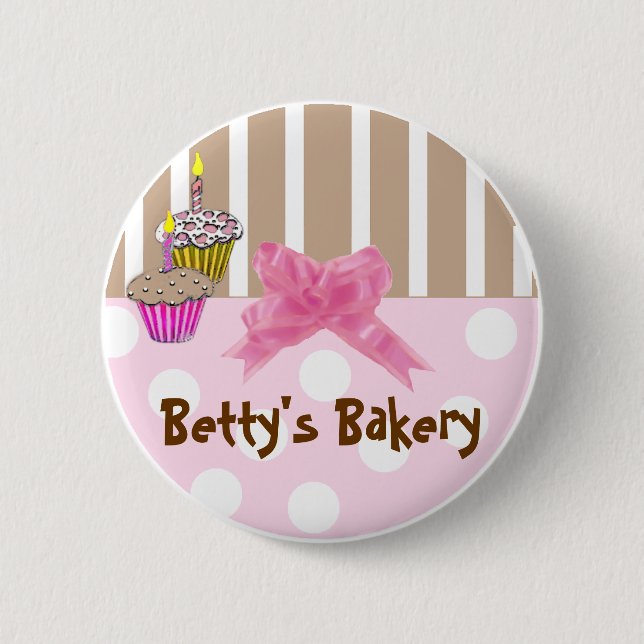 Whimsical Bakery Button Pin (Front)