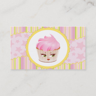Whimsical Bakery Cupcake Business Card