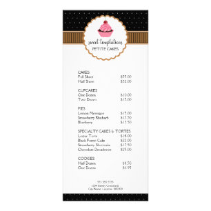 Whimsical Bakery Cupcake Taupe Rack Cards