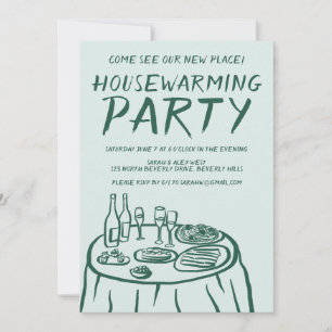 Whimsical Balcony Apartment Custom Housewarming Invitation