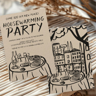 Whimsical Balcony Apartment Custom Housewarming Invitation