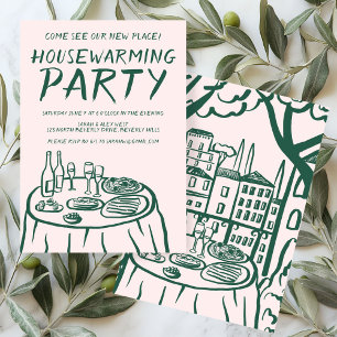 Whimsical Balcony Apartment Custom Housewarming Invitation