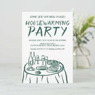 Whimsical Balcony Apartment Custom Housewarming Invitation