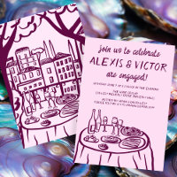 Whimsical Balcony Dinner Custom Engagement Party
