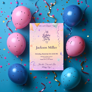 Whimsical Balloon Birthday with Playful Otter Invitation