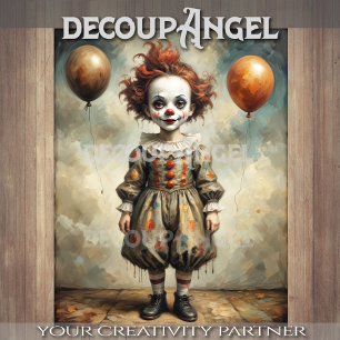 Whimsical Balloon Boy Decoupage Tissue Paper