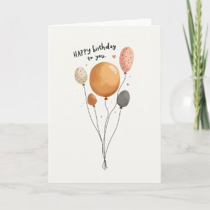 Whimsical Balloons Birthday Card