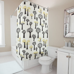 Whimsical Baobab Tree Pattern Shower Curtain