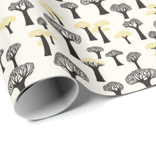 Whimsical Baobab Tree Pattern Wrapping Paper