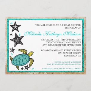Whimsical Beach Bridal Shower Invitations