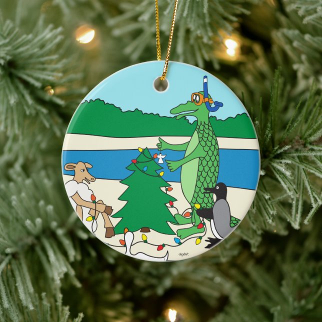 Whimsical Beach Christmas Ornament (Tree)