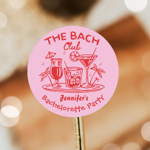 Whimsical Beach Cocktail Bachelorette Weekend Classic Round Sticker