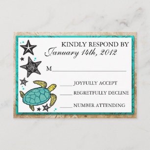 Whimsical Beach Destination Wedding RSVP Cards