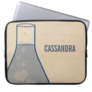 Whimsical Beaker Electronics Sleeve, Blue Laptop Sleeve