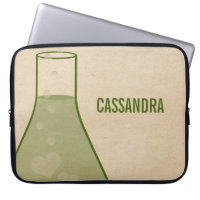 Whimsical Beaker Electronics Sleeve, Green