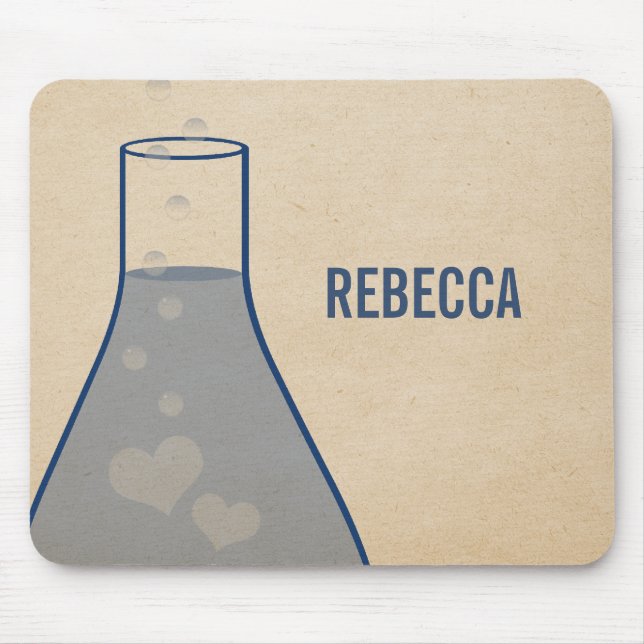 Whimsical Beaker Mousepad, Blue Mouse Mat (Front)