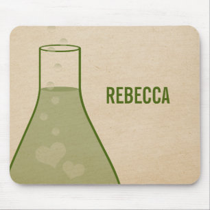Whimsical Beaker Mousepad, Green Mouse Mat