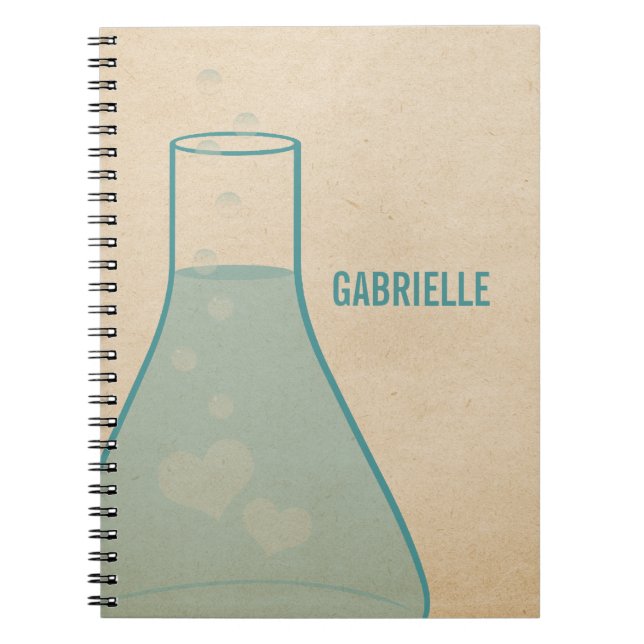 Whimsical Beaker Notebook, Teal Notebook (Front)