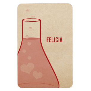 Whimsical Beaker Premium Magnet, Red Magnet