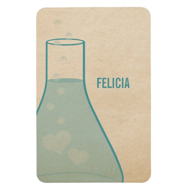 Whimsical Beaker Premium Magnet, Teal Magnet (Vertical)