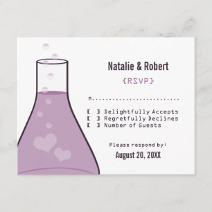 Whimsical Beaker Response Card, Purple