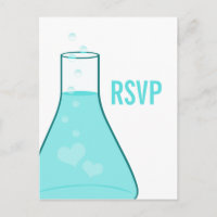 Whimsical Beaker RSVP Postcard, Aqua