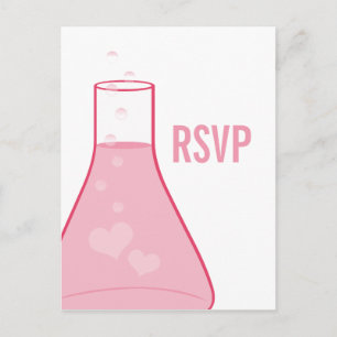 Whimsical Beaker RSVP Postcard, Pink Invitation Postcard