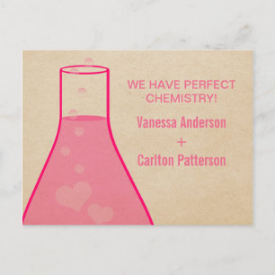 Whimsical Beaker Save the Date Postcard, Pink Announcement Postcard