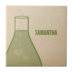 Whimsical Beaker Tile, Green Tile