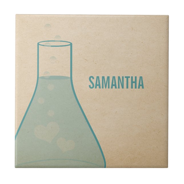 Whimsical Beaker Tile, Teal Tile (Front)