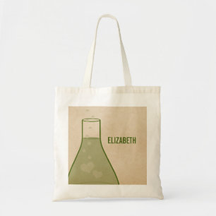 Whimsical Beaker Tote Bag, Green Bag