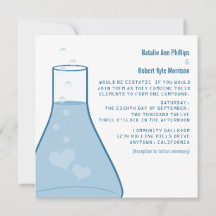 Whimsical Beaker Wedding Invite, Blue Invitation