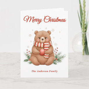 Whimsical Bear Christmas Holiday Card