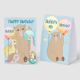 Whimsical Bear, Dragon, Unicorn, Magical Friends