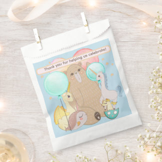 Whimsical Bear, Dragon, Unicorn, Magical Friends Favour Bags